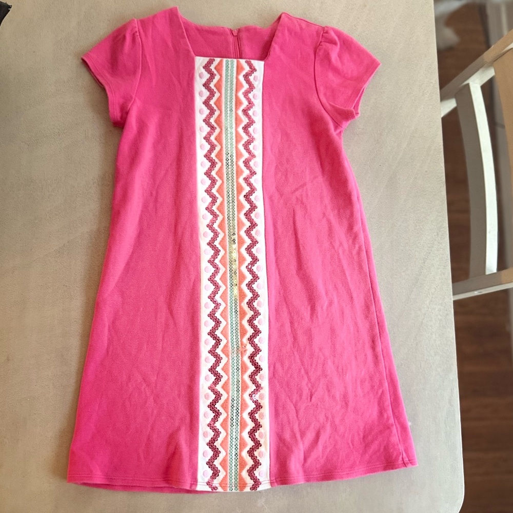 Girls Gymboree Hot Pink dress with sequin detail size 8